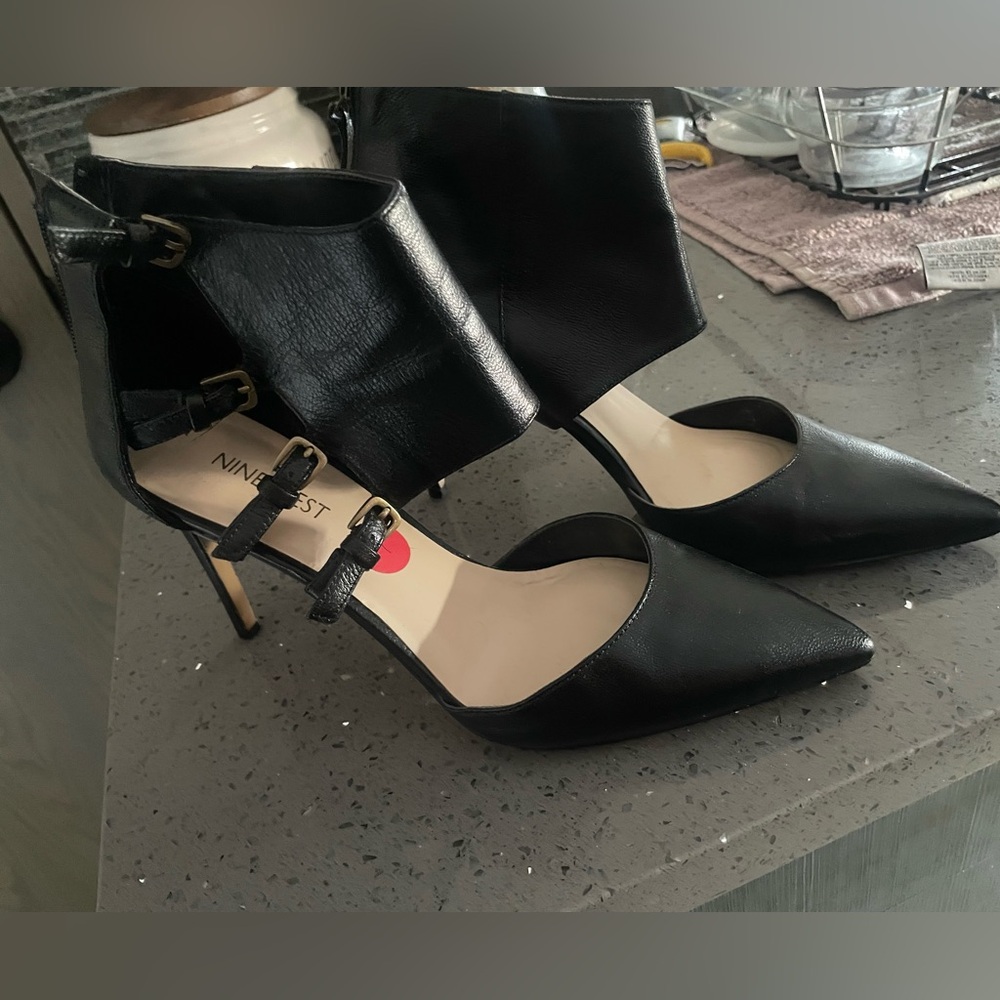 Nine West Black Ankle Strap Heels